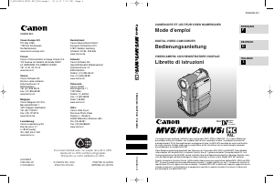 Mode d’emploi Canon MV5i MC Caméscope