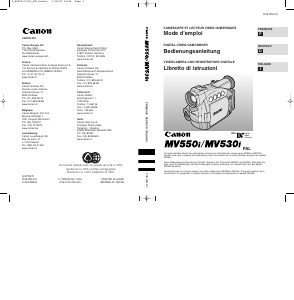 Mode d’emploi Canon MV550i Caméscope