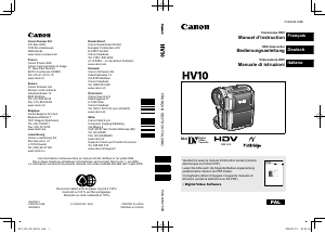 Mode d’emploi Canon HV10 Caméscope