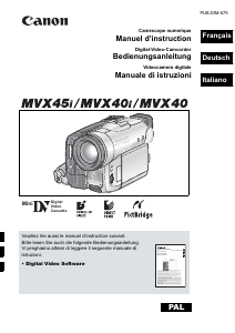 Mode d’emploi Canon MVX45i Caméscope