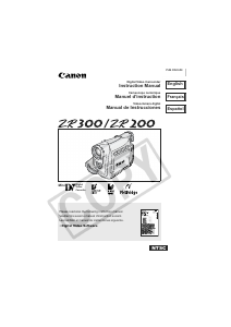 Mode d’emploi Canon ZR200 Caméscope