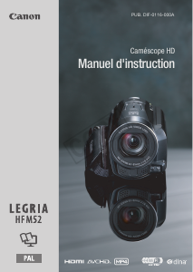 Mode d’emploi Canon LEGRIA HF M52 Caméscope