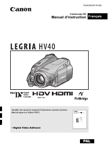 Mode d’emploi Canon LEGRIA HV 40 Caméscope