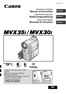 Mode d’emploi Canon MVX35i Caméscope