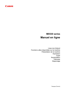 Mode d’emploi Canon Pixma MX535 Imprimante multifonction