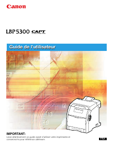 Mode d’emploi Canon i-SENSYS LBP5300 Imprimante