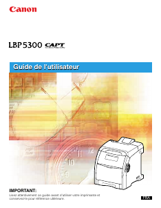 Mode d’emploi Canon LBP 5300 Imprimante