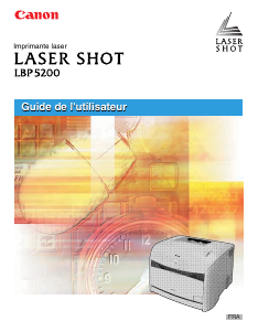 Mode d’emploi Canon Laser Shot LBP-5200 Imprimante