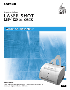 Mode d’emploi Canon Laser Shot LBP-1120 Imprimante