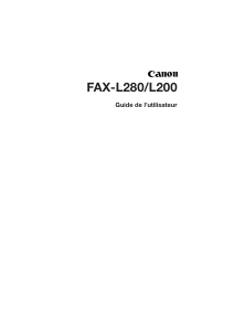 Mode d’emploi Canon FAX-L200 Télécopieur