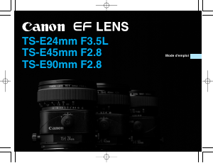 Mode d’emploi Canon TS-E90mm F2.8 Objectif