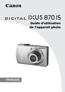 Mode d’emploi Canon IXUS 870 IS Appareil photo numérique
