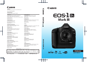 Mode d’emploi Canon EOS 1DS Mark III Appareil photo numérique
