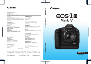 Mode d’emploi Canon EOS 1D Mark IV Appareil photo numérique