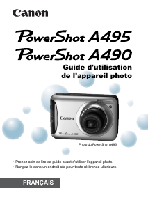 Mode d’emploi Canon PowerShot A495 Appareil photo numérique