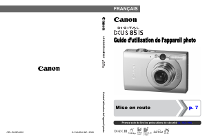 Mode d’emploi Canon IXUS 85 IS Appareil photo numérique