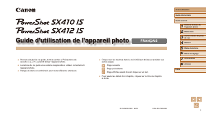 Mode d’emploi Canon PowerShot SX412 IS Appareil photo numérique