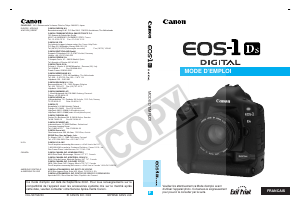 Mode d’emploi Canon EOS 1DS Appareil photo numérique