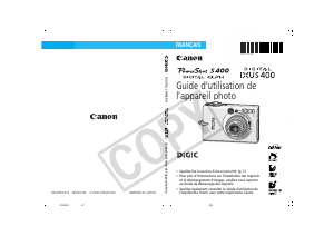Mode d’emploi Canon IXUS 400 Appareil photo numérique
