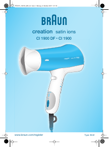 Εγχειρίδιο Braun CI 1900 DF Creation Πιστολάκι μαλλιών