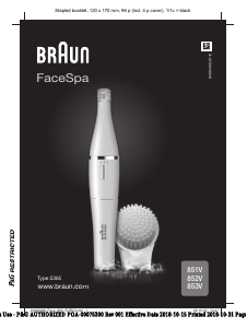 Manual Braun 852V Perie de curățare facială