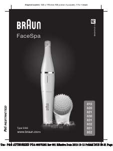 Mode d’emploi Braun 810 Brosse de nettoyage du visage