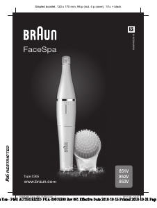 Priročnik Braun 853V Krtača za čiščenje obraza