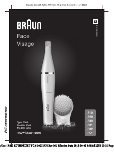 Mode d’emploi Braun 832 Brosse de nettoyage du visage