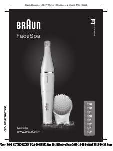 Manual Braun 830 Sistema de depilação facial
