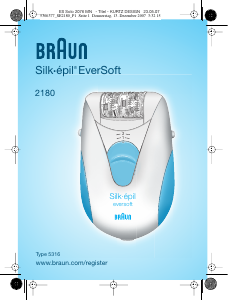 Manual de uso Braun 2180 SIlk-epil EverSoft Depiladora