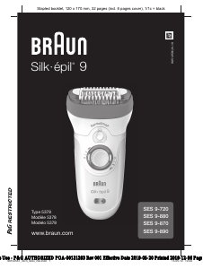 Manual Braun SES 9-720 Silk-epil 9 Epilator