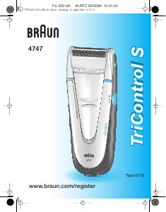 Käyttöohje Braun 4747 TriControl S Parranajokone