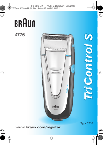 Hướng dẫn sử dụng Braun 4776 TriControl S Máy cạo râu