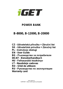 Руководство iGet B-8000 Портативное зарядное устройство