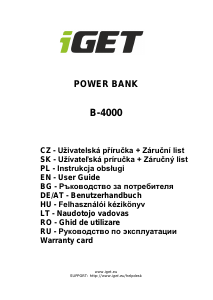 Наръчник iGet B-4000 Преносимо зарядно устройство