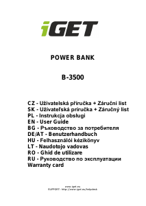 Руководство iGet B-3500 Портативное зарядное устройство