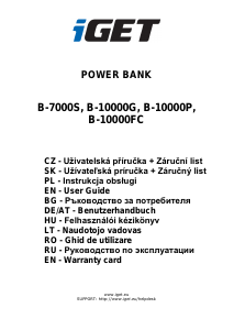 Manuál iGet B-10000FC Přenosná nabíječka