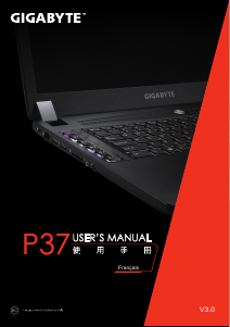 Mode d’emploi Gigabyte P37K Ordinateur portable