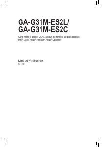 Mode d’emploi Gigabyte GA-G31M-ES2C Carte mère