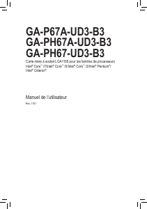 Mode d’emploi Gigabyte GA-PH67A-UD3-B3 Carte mère