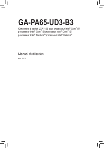 Mode d’emploi Gigabyte GA-PA65-UD3-B3 Carte mère