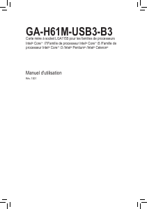 Mode d’emploi Gigabyte GA-H61M-USB3-B3 Carte mère