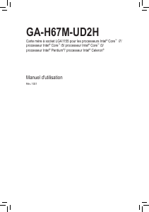 Mode d’emploi Gigabyte GA-H67M-UD2H Carte mère