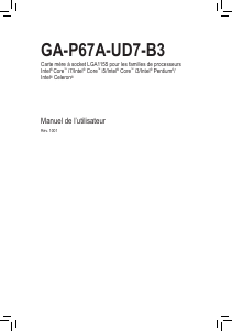 Mode d’emploi Gigabyte GA-P67A-UD7-B3 Carte mère