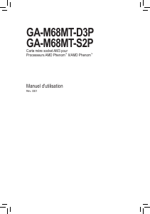 Mode d’emploi Gigabyte GA-M68MT-D3P Carte mère