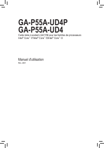 Mode d’emploi Gigabyte GA-P55A-UD4P Carte mère