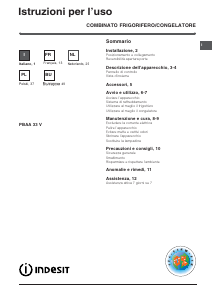 Manuale Indesit PBAA 33 V Frigorifero