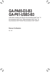 Mode d’emploi Gigabyte GA-PA65-D3-B3 Carte mère