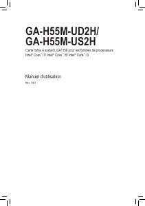 Mode d’emploi Gigabyte GA-H55M-UD2H Carte mère