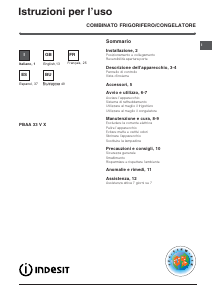 Manuale Indesit PBAA 33 V X Frigorifero